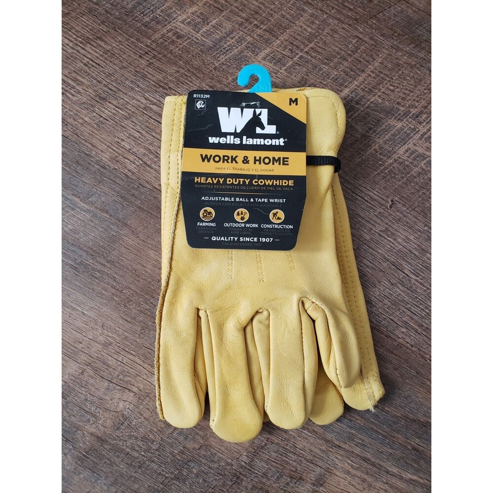 Mens M Wells Lamont Heavy Duty Cowhide Work Gloves